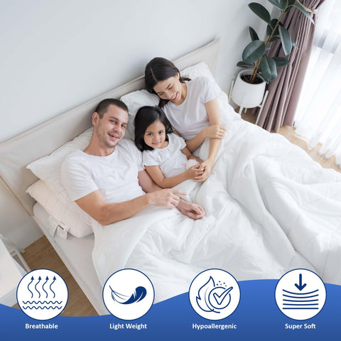 Hafaa Double Duvet 10.5 Tog All Season Anti Allergy Duvets Hollowfibre Filling Thick and Warm Duvet Double - UK Made Quilt
