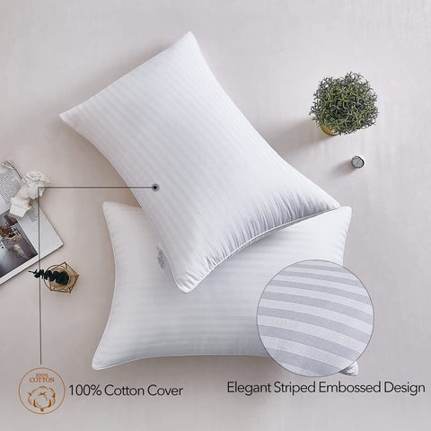 Adam Home Pillows 4 Pack Hotel Quality Side Sleeper Bounce Back Bed Pillow Hypoallergenic & Anti Dust Mite Resistant Premium Filled Hotel Pillows Pack of 4