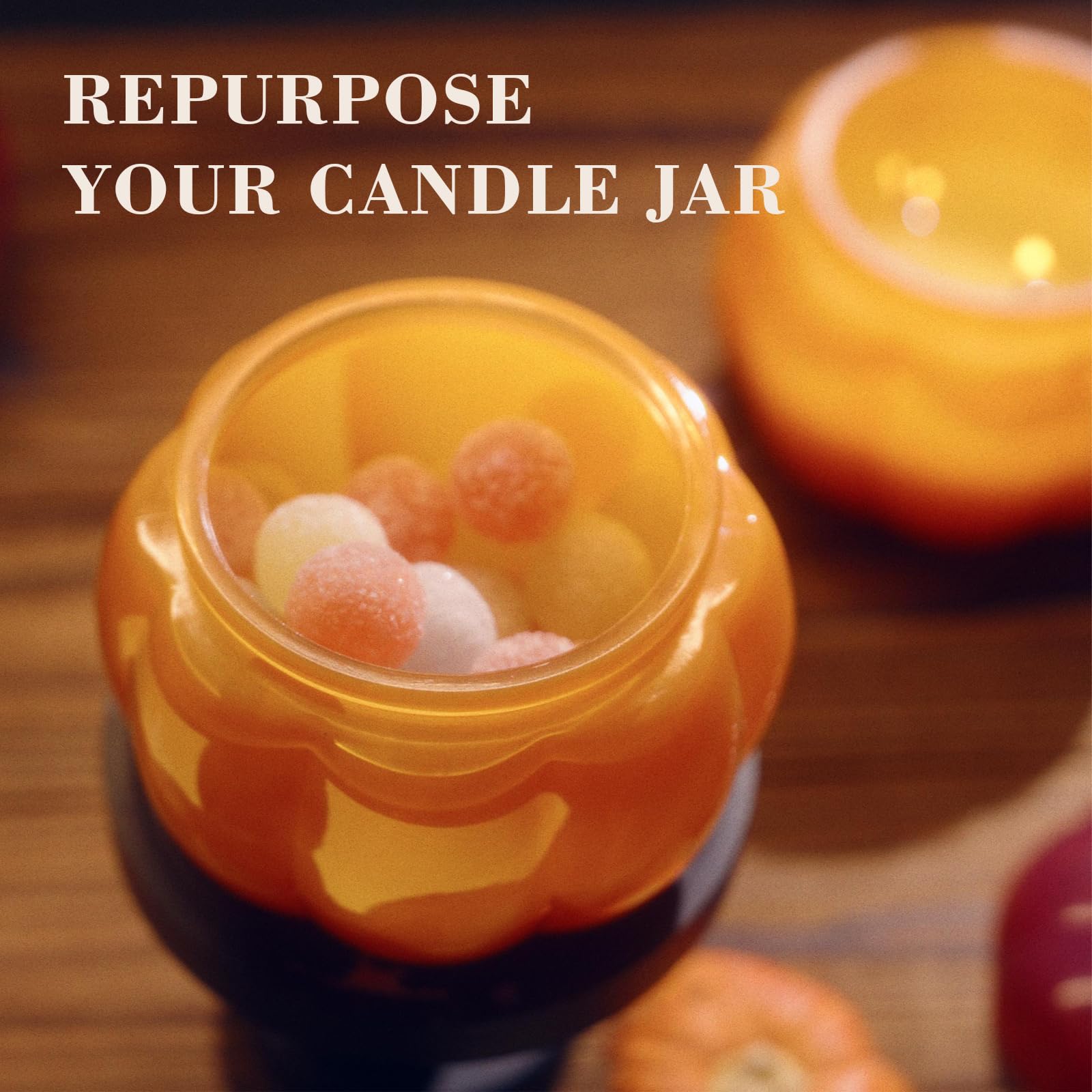 M&SENSE Halloween Pumpkin-Shaped Scented Candles 410g Autumn Pumpkin Spice Candle Pumpkin Apple Pie 85Hours Long Burning Natural Soy Candle for Gift Thanksgiving Halloween Party