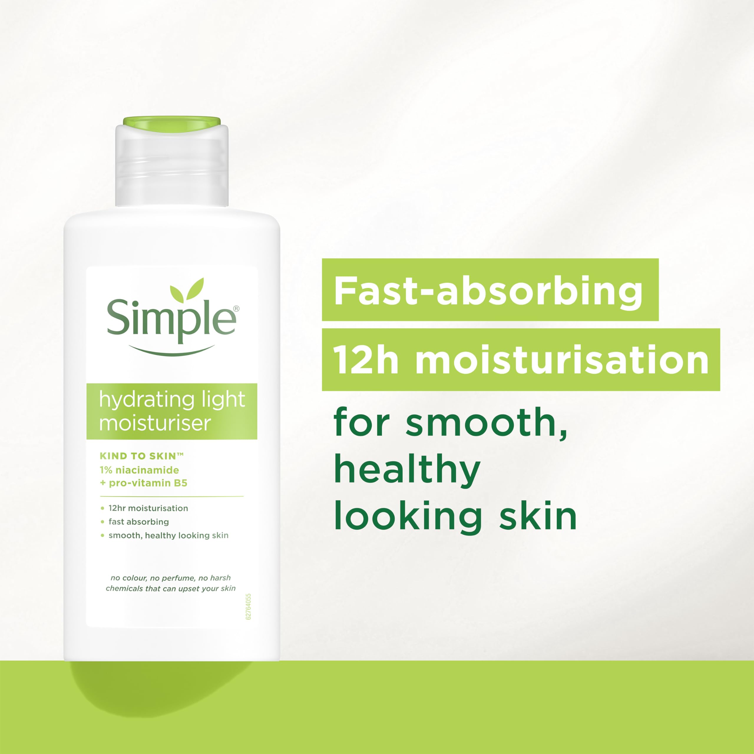Simple Kind to Skin Hydrating Light Moisturiser Skin Care Product with Pro-Vitamins B5 and E for 12-Hour Moisturisation 125 ml