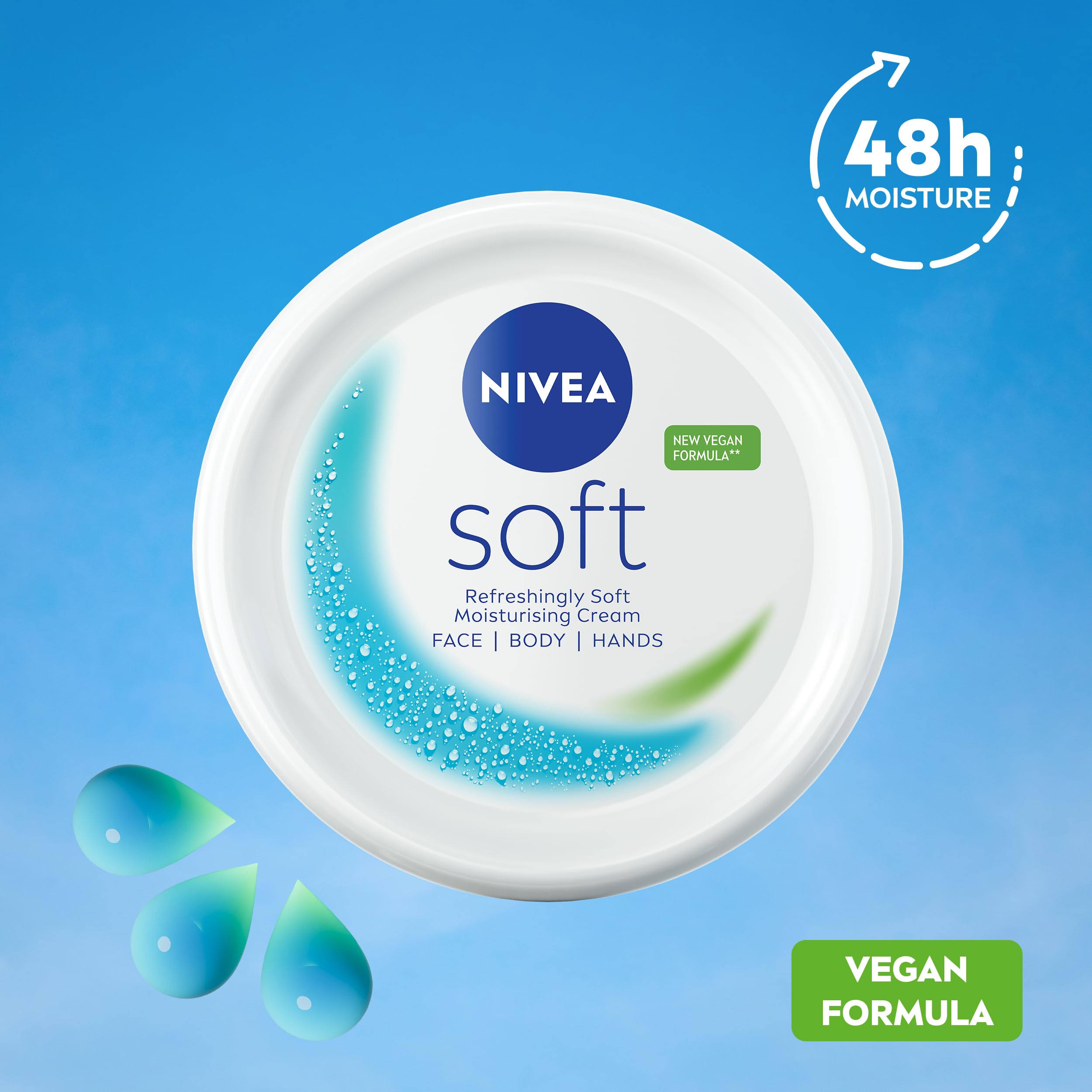NIVEA Soft Moisturising Cream (500ml), A Moisturising Cream for Face, Body and Hands with Vitamin E and Jojoba Oil, Hand Cream Moisturises Deeply, All-Purpose Day Cream, 500 ml (Pack of 1) white
