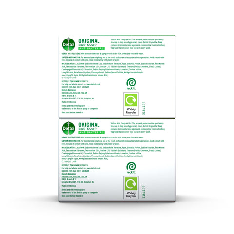 Dettol Antibacterial Soap Bar Multipack, 2 X 100g, Total 200g, Body Cleanser, Disinfectant, Kills 99.99% Of Germs, Effective Wash, Hygiene Essential