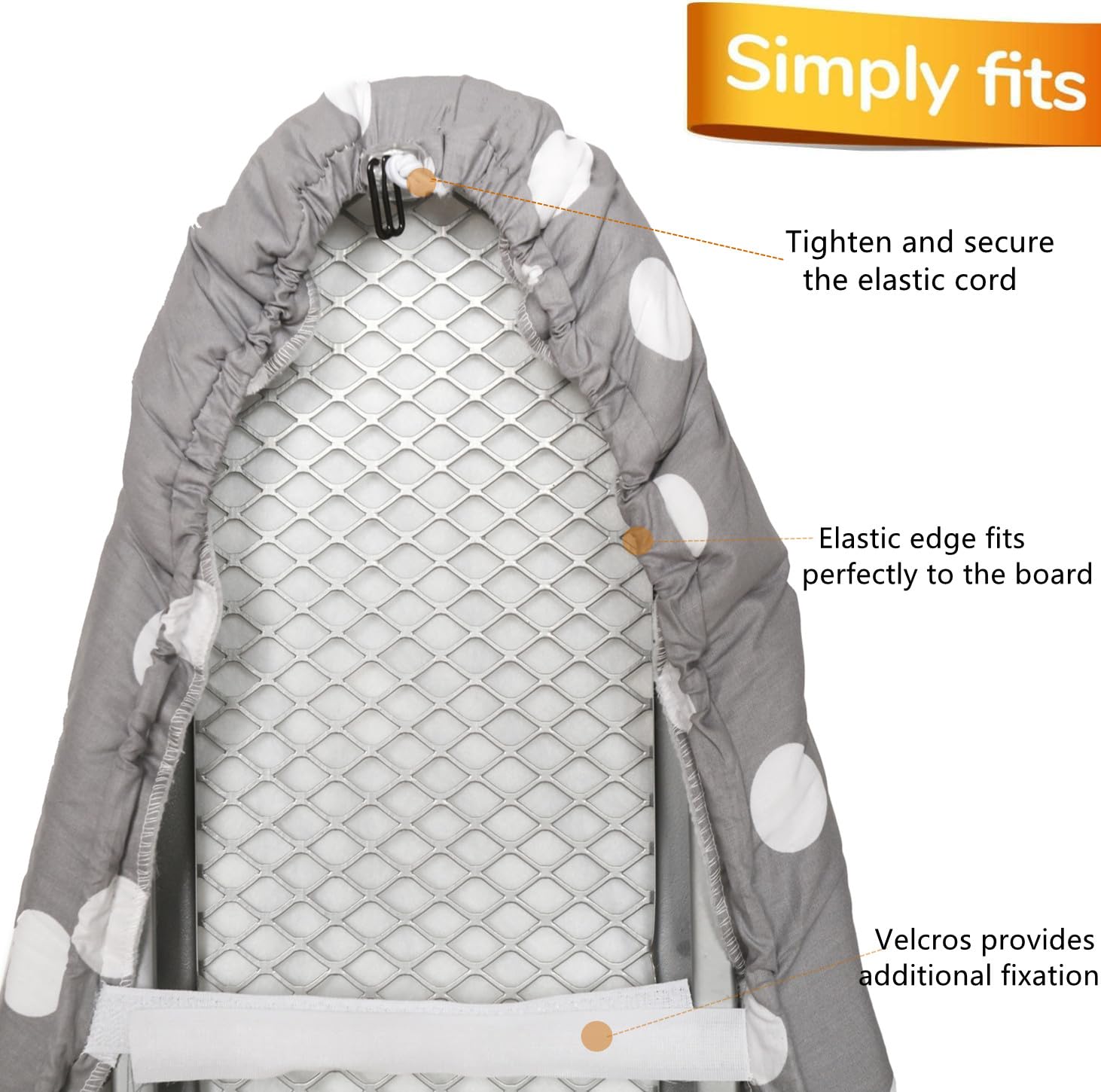 SHERWOOD Ironing Board Cover, 100% Cotton Cover with Thick Felt (Bubble, 124 x 38cm)
