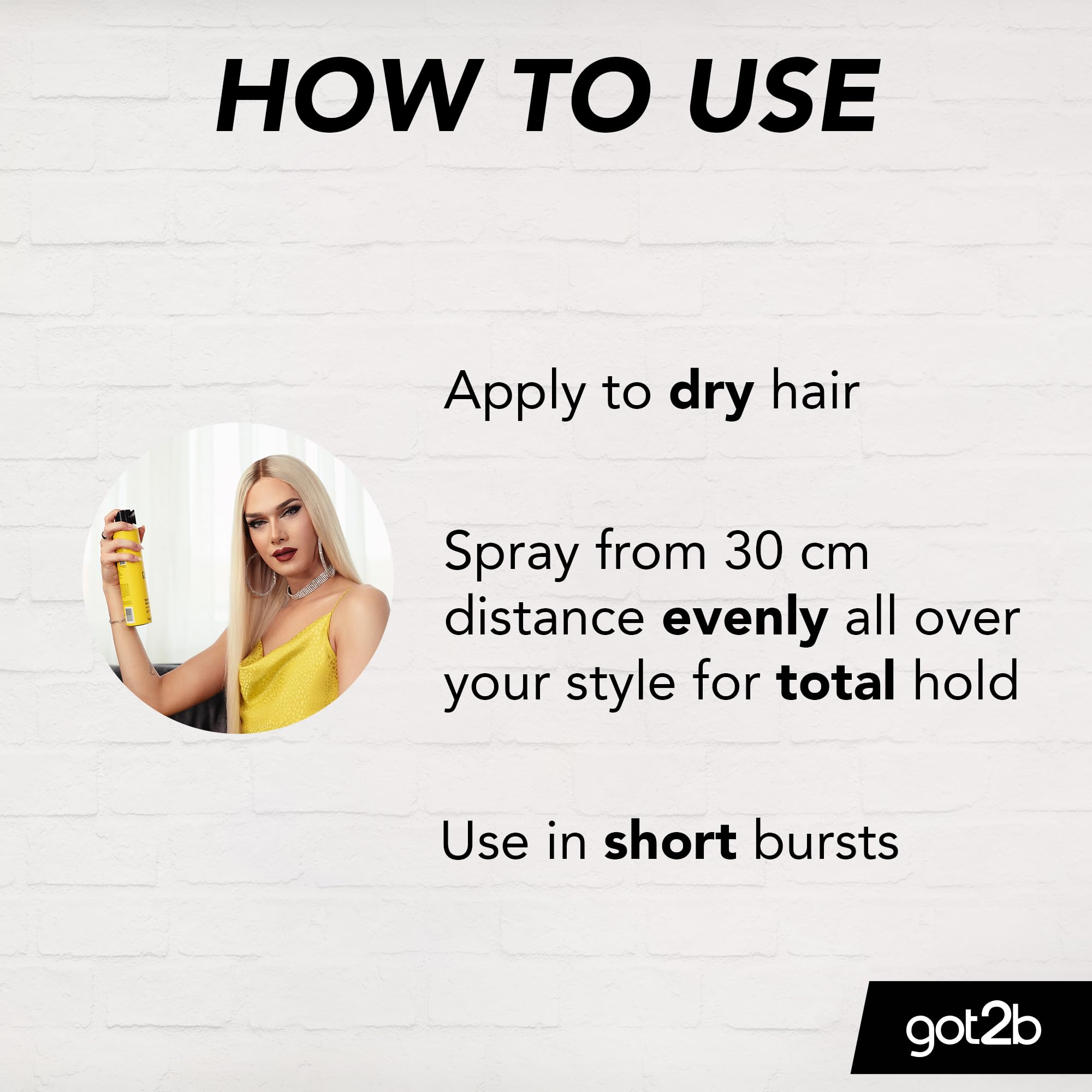 got2b Glued Blasting Freeze Hairspray 300 ml, Glued Hairspray for up to 72h Ultra Strong Hold, Hairspray got2b, For Extreme Hairstyles, Vegan Formula