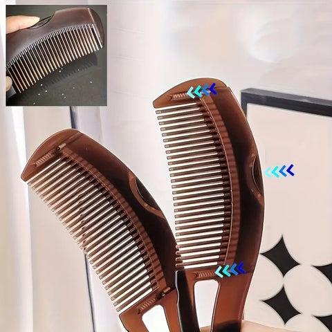 Dandruff Comb for Men and Women – Removes Dandruff, Dirt, and Oil | Scalp Massage Comb with Hollow Design for Healthy Hair (Dark Brown)