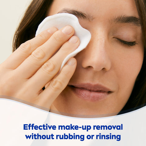 NIVEA Double Effect Waterproof Eye Make-Up Remover (125ml), Daily Use Face Cleanser for Make-Up and Mascara with Cornflower Extract and Biotin