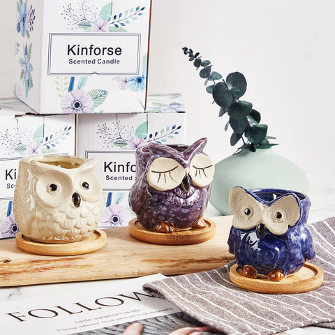 Kinforse Enchanting Owl Scented Candle Gifts for Her – Luxurious Sweet Orange Aromatherapy Candles, Unique Birthday Gifts for Women, Relaxing Bath & Home Set for Best Friends, Wife, Mother