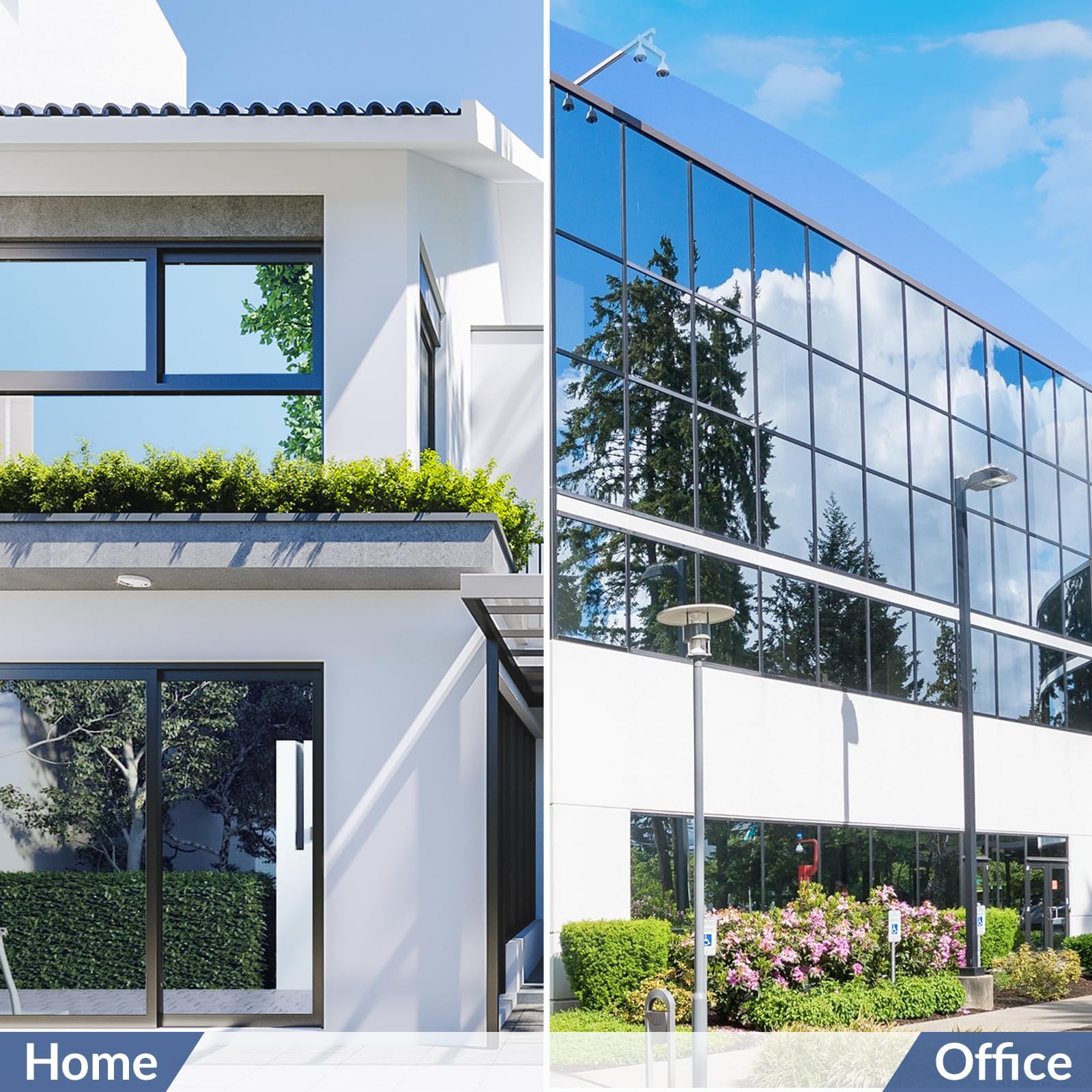 rabbitgoo Heat Reflective Window Film Privacy Film for Glass Windows, One Way Mirror Tint Sticker Sun Blocker, UV Glass Sticker Mirror Heat Reflector Thermal Solar Vinyl Silver 44.5x200cm