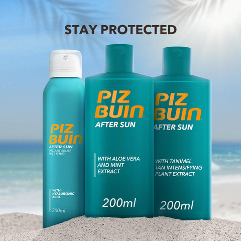 Piz Buin After Sun Tan Intensifying Moisturising Lotion (200ml), Nourishing Aftersun Cream with Vitamin E and Shea Butter, Ideal to Soothe Sensitive Skin, with Tanimel Tan Intensifying Plant Extract