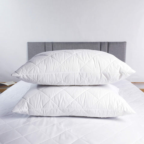Adam Home Pillows 2 Pack Hotel Quality with Quilted Cover Hypoallergenic & Dust Mite Resistant Filling – Ideal for Stomach, Back and Side Sleepers Down Alternative Hotel Pillows
