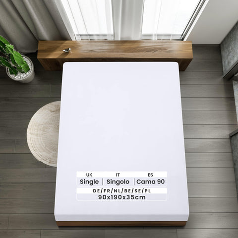 Utopia Bedding Fitted Sheet Single (2 Pack), White - Deep Pocket 14 inch (35 cm) - Easy Care - Soft Brushed Microfibre Fabric - Shrinkage and Fade Resistant - Bottom Sheet