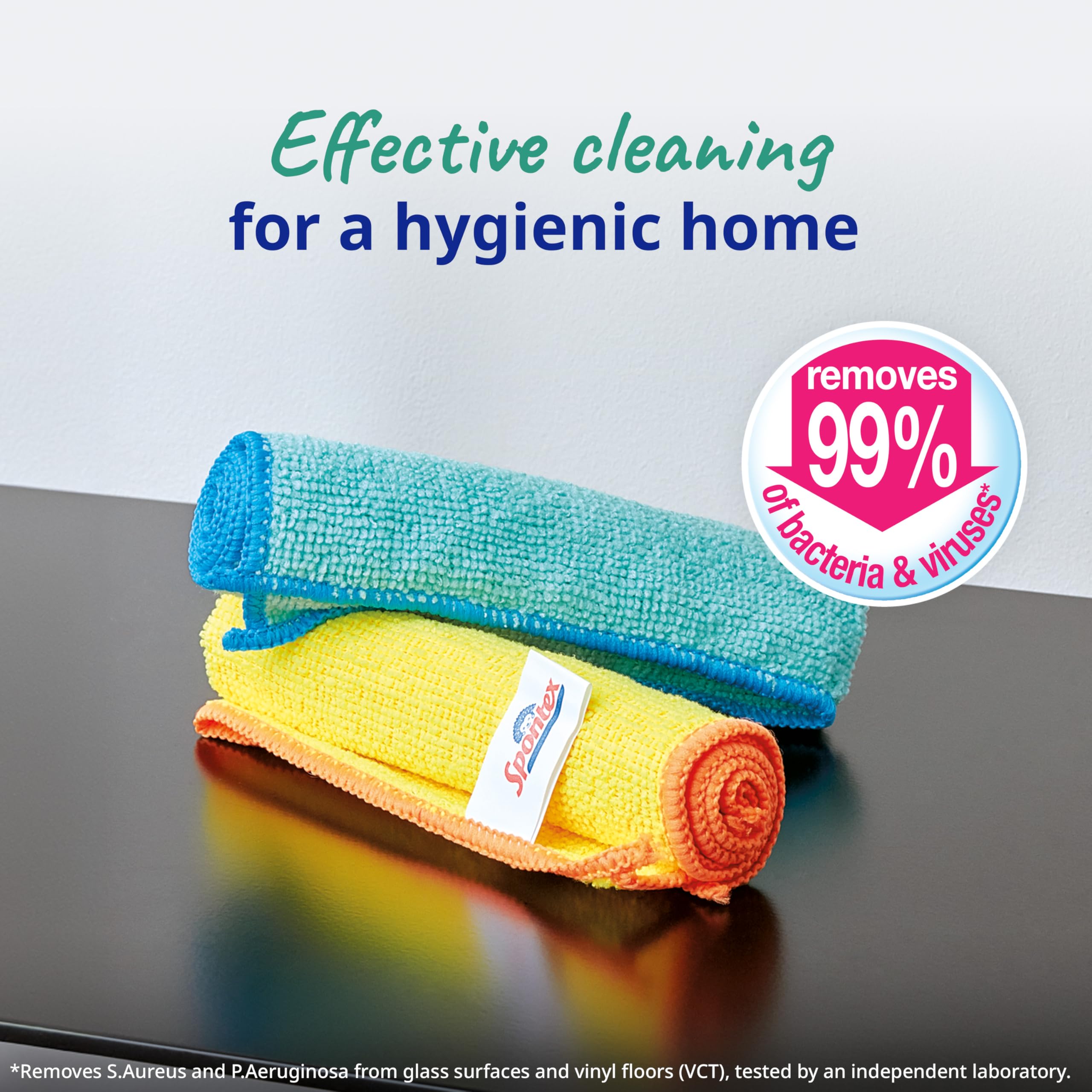 Spontex Microfibre Cloths for Cleaning | 4 Microfibre Collection Cleaning Cloths | For Use as Dusters, Dish Cloths & Kitchen Towels | 30 x 30cm | Assorted Colours | 4 Count