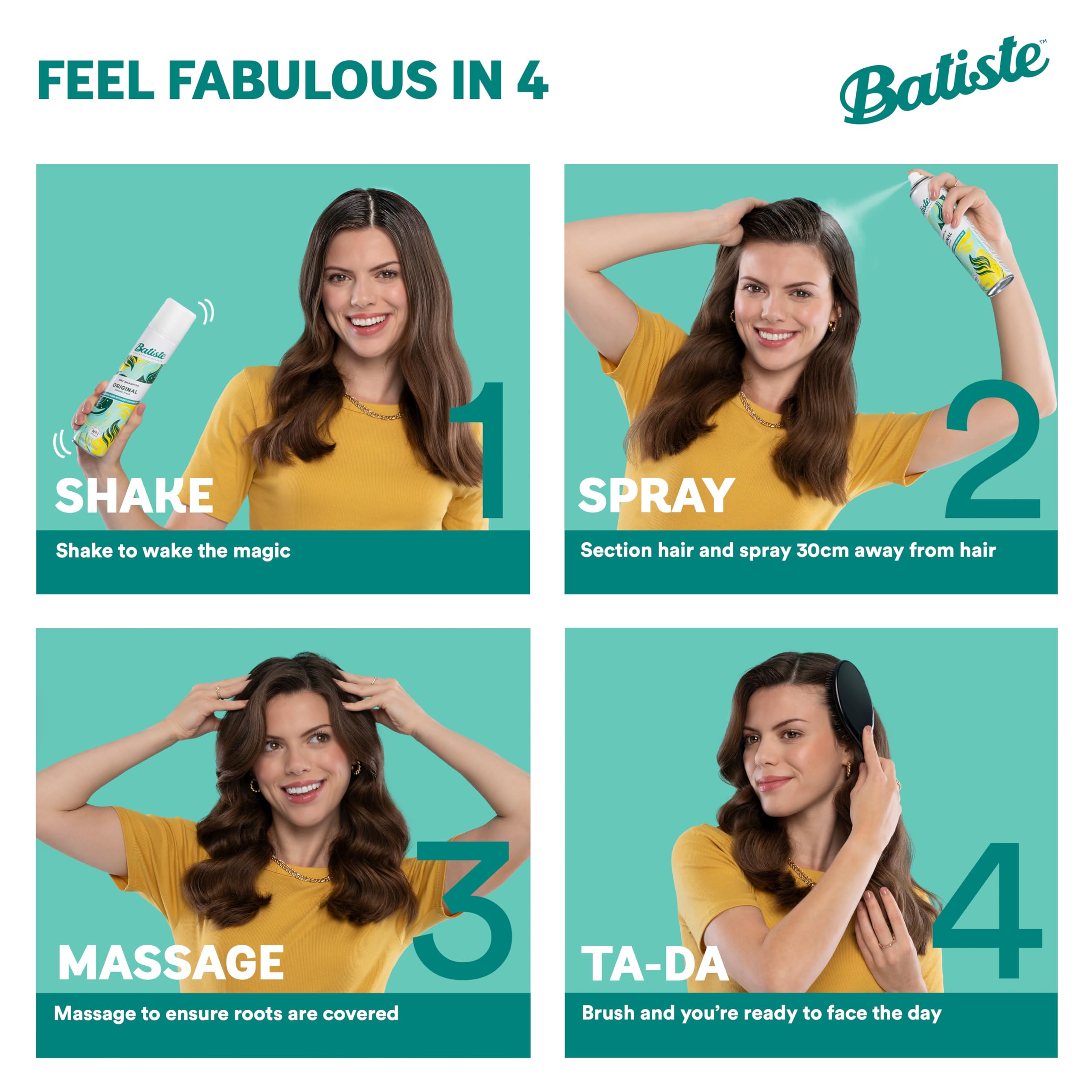 Batiste Dry Shampoo in Blush 200ml, Floral & Flirty Fragrance, No Rinse Spray to Refresh Hair in Between Washes (Packing May Vary)