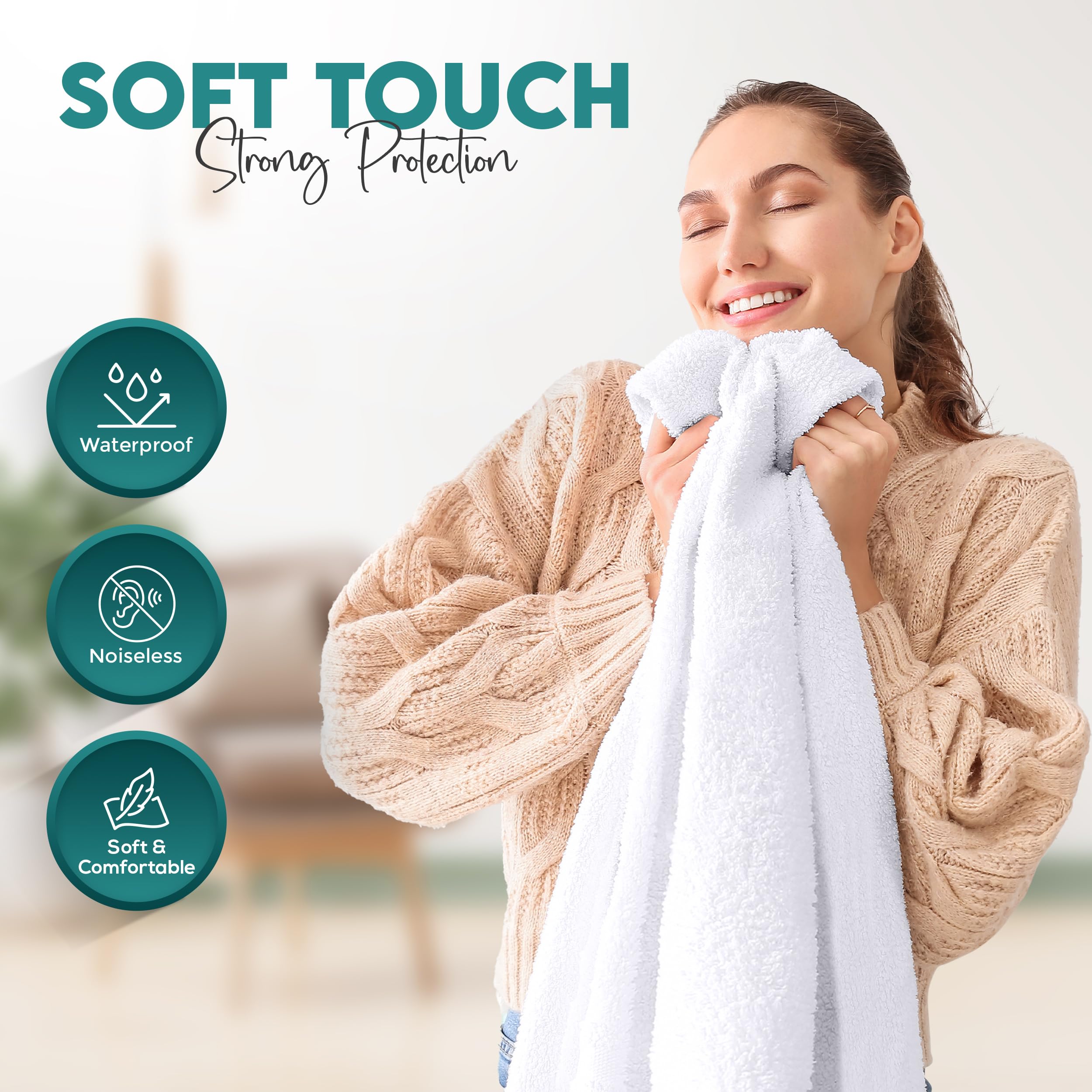 Utopia Bedding Waterproof Mattress Protector Single Bed 90 x 190 cm, Fits Up to 40 cm Deep Mattresses, Premium Terry Single Mattress Protector, All Around Elastic, Single Mattress Cover