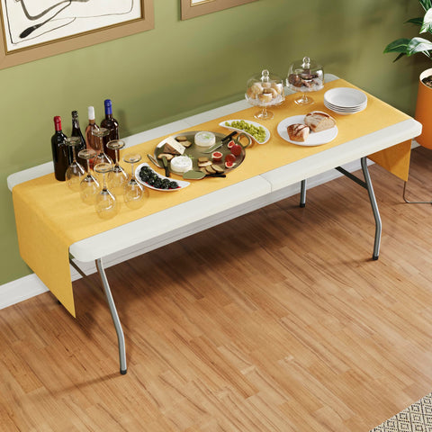 Home Vida Folding Table 6ft Heavy Duty Extra Strength Camping Buffet Wedding Market Garden Party Car Boot Stall Picnic Trestle Indoor Outdoor Foldaway Carry Handle