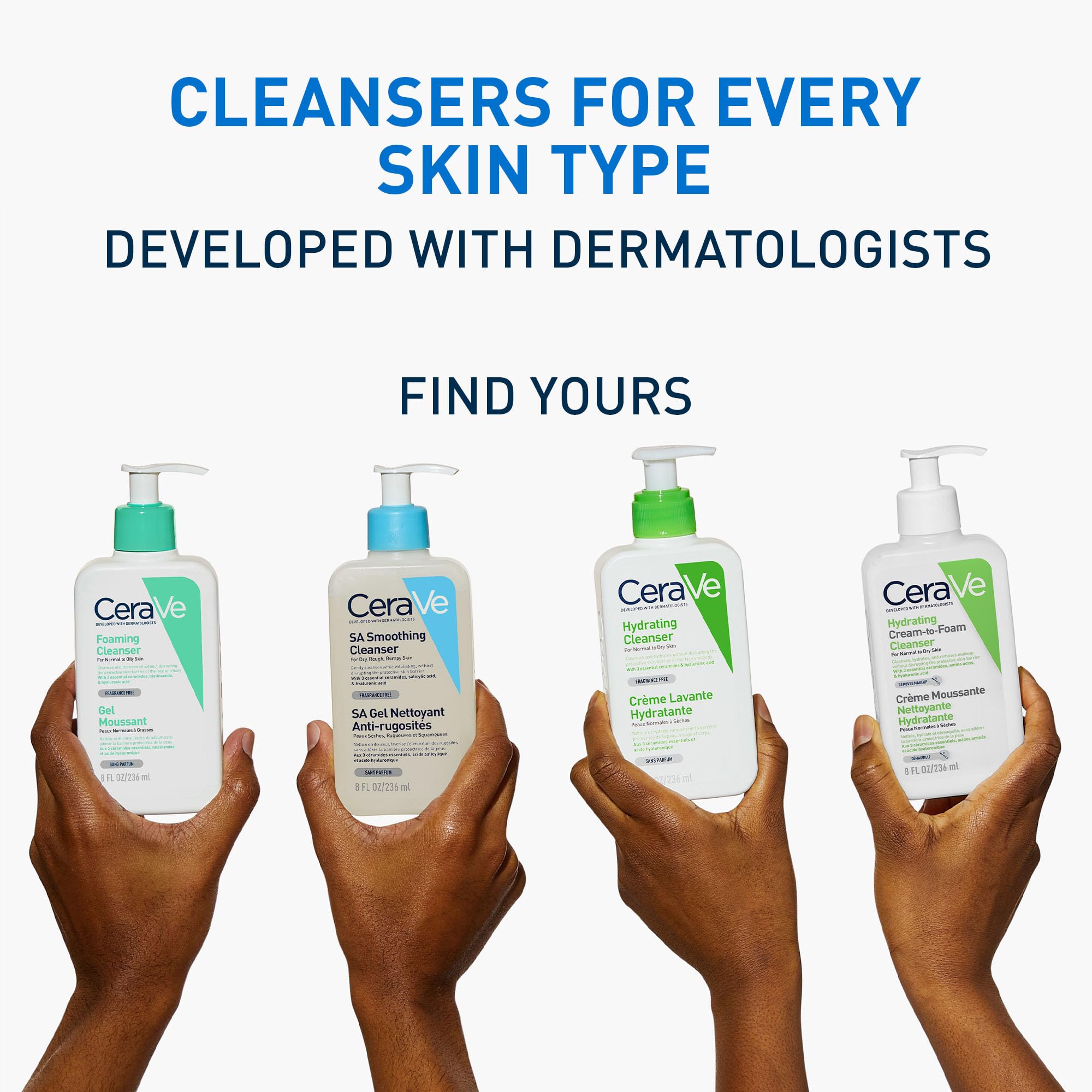 CeraVe Hydrating Cleanser, Face & Body, With 3 essential ceramides & hyaluronic acid, Fragrance & soap free, For normal to dry skin, 236 ml/8 oz