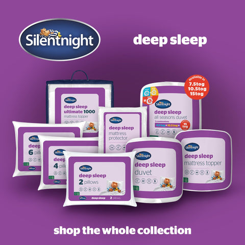 Silentnight Deep Sleep Mattress Topper Double Bed - Soft Supportive Comfortable Durable Bed Topper with Easy Fit Elasticated Straps - Hypoallergenic and Machine Washable - Double - 190x135cm