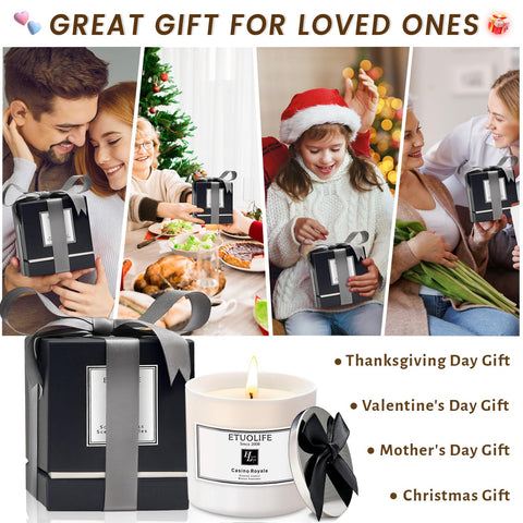 Candles Gifts for Women Men,High-end Luxury Scented Candle Gift Aromatherapy Natural Soy Wax Candles for Home,Promotes Sleep Relieves Stress Perfect for Bath Yoga Wedding Valentine's Day Christmas