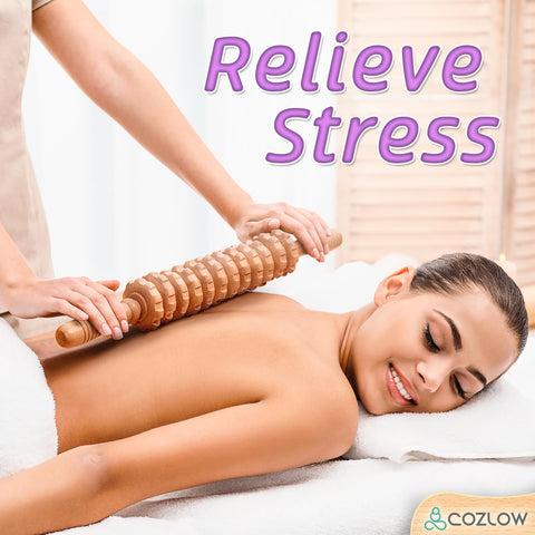 Cozlow Wooden Massage Roller Stick, Curved Wood Therapy Massage Tool for Body Sculpting, Lymphatic Drainage, Fascia Release & Reducing Cellulite Appearance, Maderoterapia Massager for Legs & Back