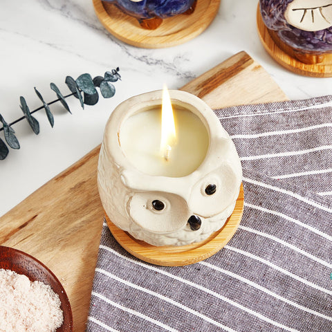 Kinforse Enchanting Owl Scented Candle Gifts for Her – Luxurious Sweet Orange Aromatherapy Candles, Unique Birthday Gifts for Women, Relaxing Bath & Home Set for Best Friends, Wife, Mother