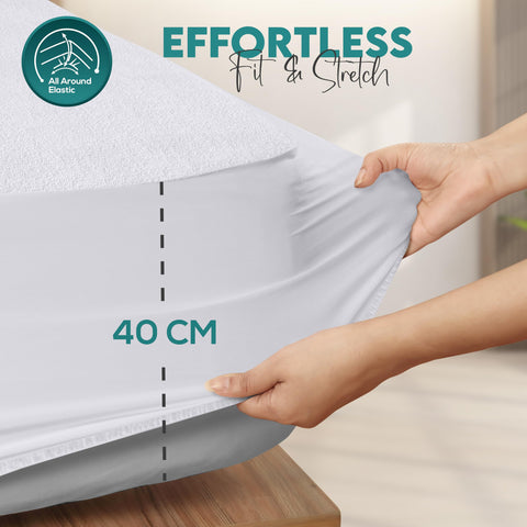 Utopia Bedding Waterproof Mattress Protector Single Bed 90 x 190 cm, Fits Up to 40 cm Deep Mattresses, Premium Terry Single Mattress Protector, All Around Elastic, Single Mattress Cover