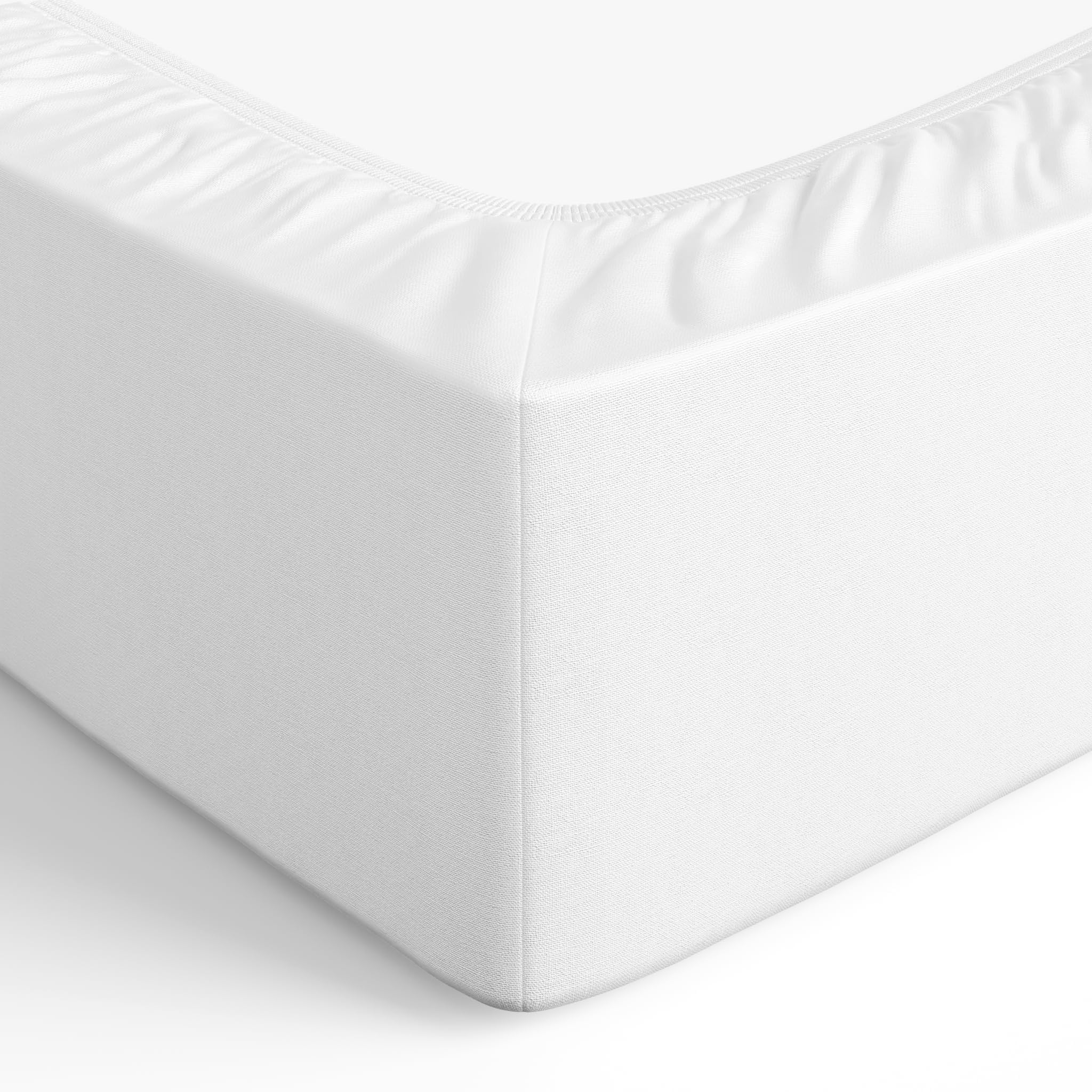 Amazon Basics Soft Microfibre Single Fitted Sheet, Deep Pocket 12 inch (30 cm), White