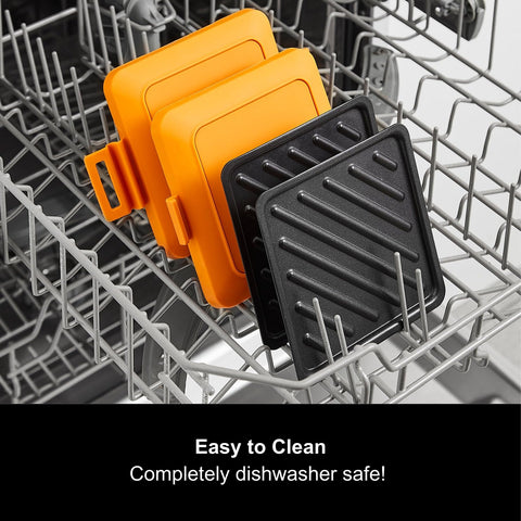 Morphy Richards Mico Microwave Toastie Sandwich Maker and Grill, Silicone Microwaveable Cookware, Non-stick Coating, Heatwave Technology, Compact, Dishwasher Safe, Quick/Easy Cooking, Orange, 511644