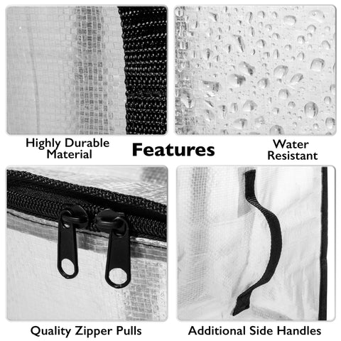 ClearSpace Large Moving Boxes & Storage Bags – Oversized Packing Bags with Backpack Straps, Zippers & Handles – Heavy-Duty for College Dorm, Christmas Decorations, 6 Pack