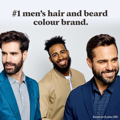 Just For Men Moustache & Beard M45 - Dark Brown Black Dye, Eliminates Grey For a Thicker & Fuller Look With An Applicator Brush Included – M45