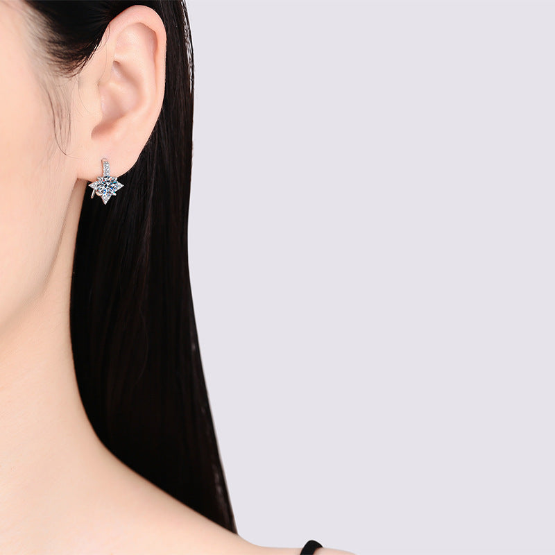 Female Light Luxury Temperament Octagonal Star Earrings