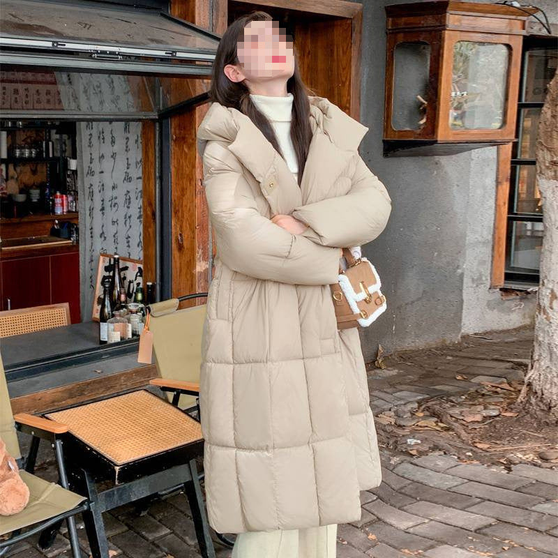 Loose Long Below The Knee Thickened All-matching Women's Bread Coat