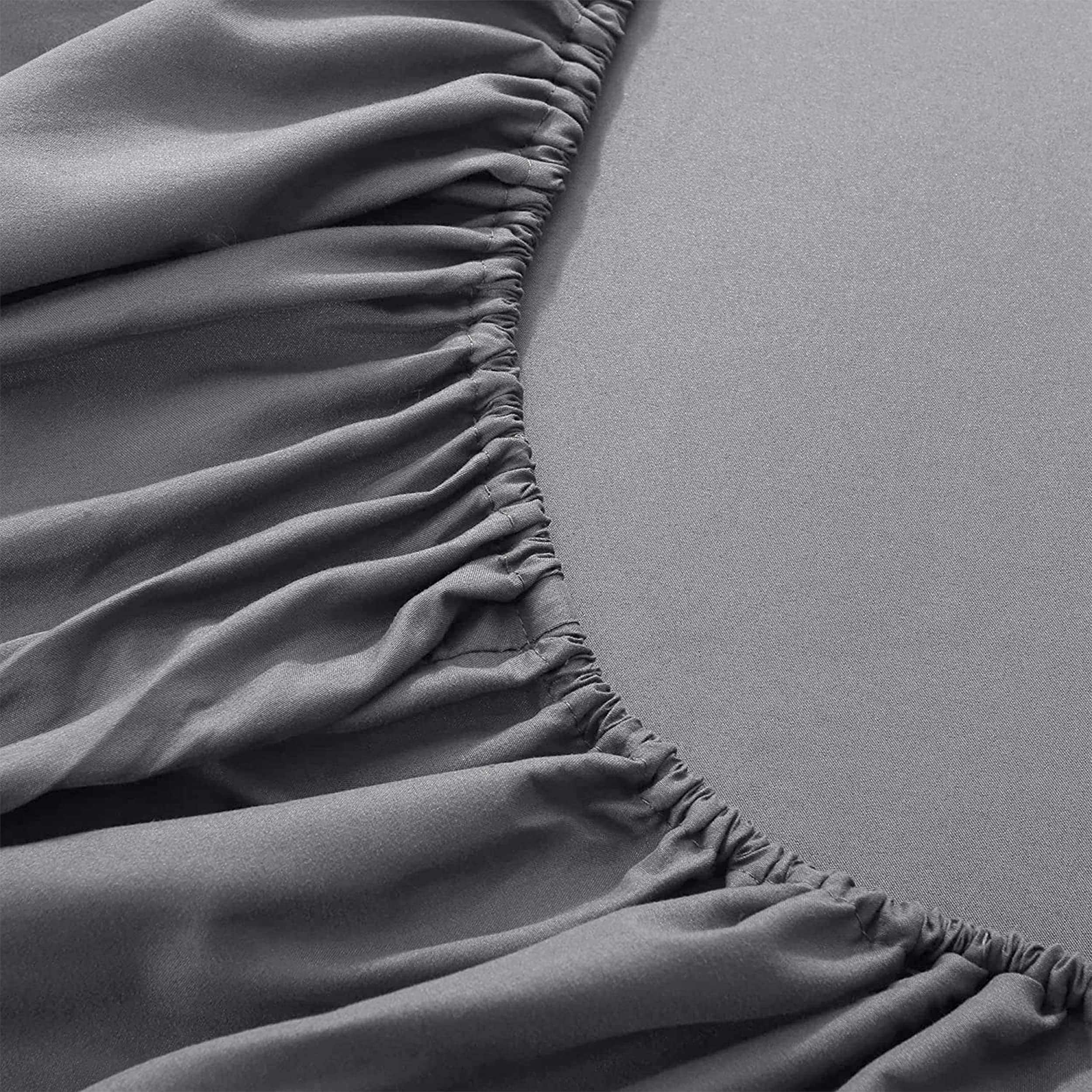 Moonlight Bedding King Size Fitted Sheets 40 Cm Extra Deep Pocket Grey Bed Sheets 16 inch Ultra Soft Bottom Sheet Brushed Microfiber Breathable Shrinkage and Fade Resistant