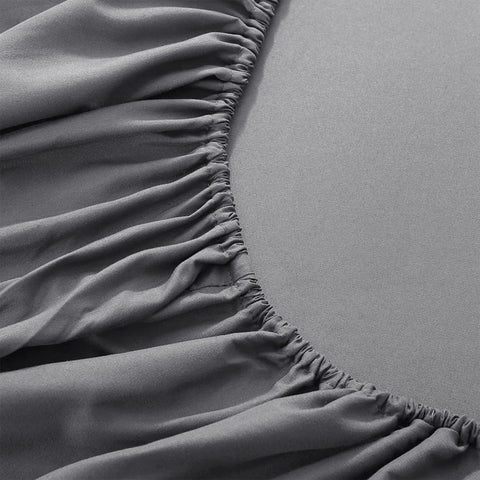 Moonlight Bedding King Size Fitted Sheets 40 Cm Extra Deep Pocket Grey Bed Sheets 16 inch Ultra Soft Bottom Sheet Brushed Microfiber Breathable Shrinkage and Fade Resistant
