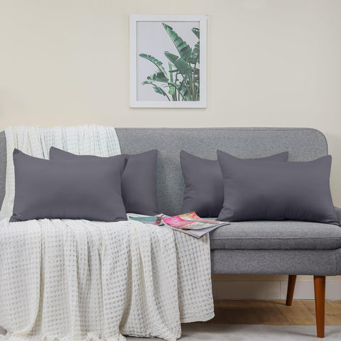 Utopia Bedding - Pillow Cases 4 Pack - Standard Size 50x75 cm - 100% Brushed Microfiber Pillowcases with Envelope Closure - Wrinkle, Fade, Stain Resistant Pillow Cases - Grey