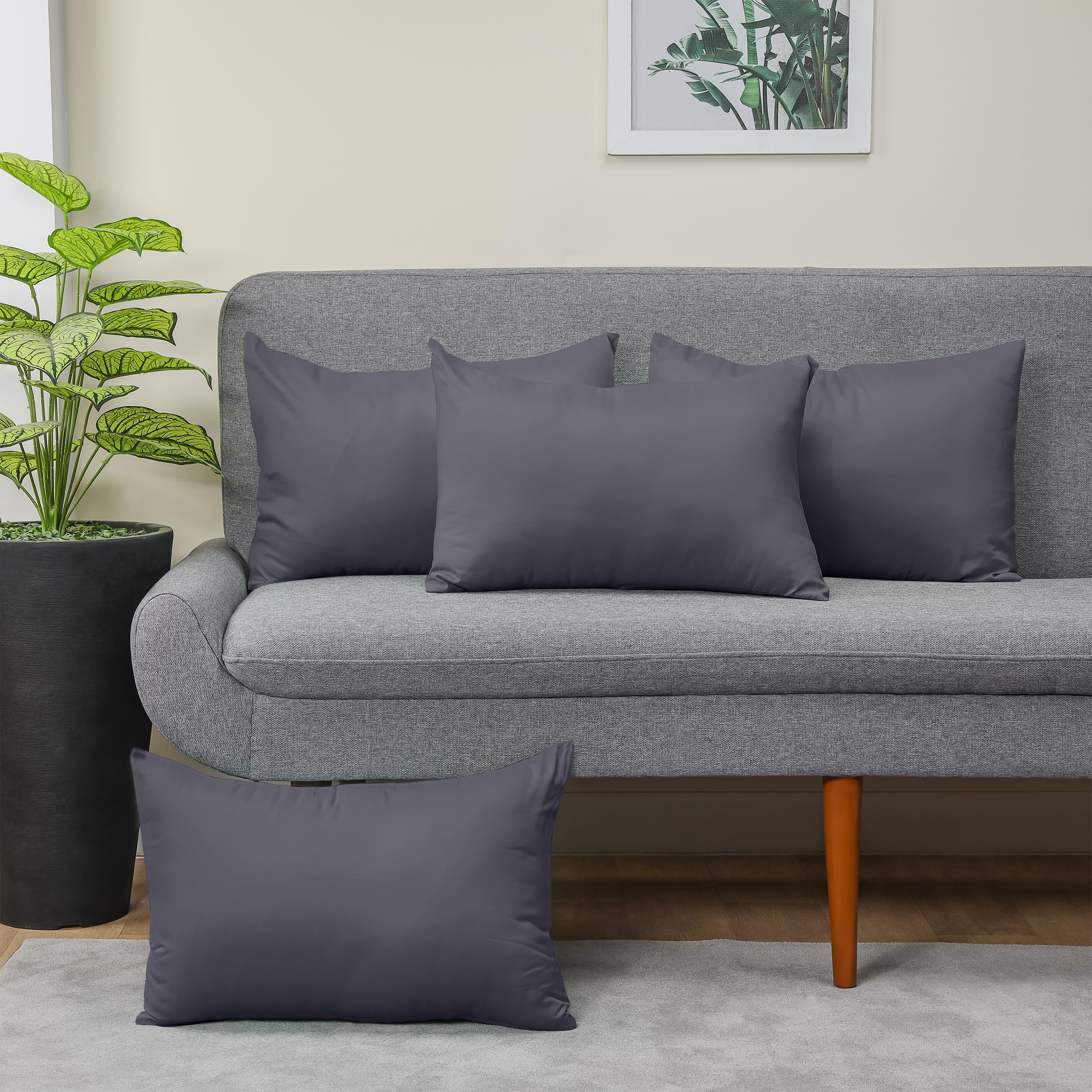 Utopia Bedding - Pillow Cases 4 Pack - Standard Size 50x75 cm - 100% Brushed Microfiber Pillowcases with Envelope Closure - Wrinkle, Fade, Stain Resistant Pillow Cases - Grey