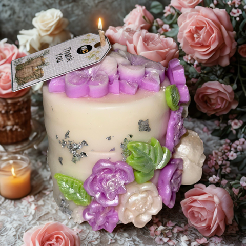Floral Jasmine Soy Scented Candle – Wedding, Parties, Birthdays – Choose Colour