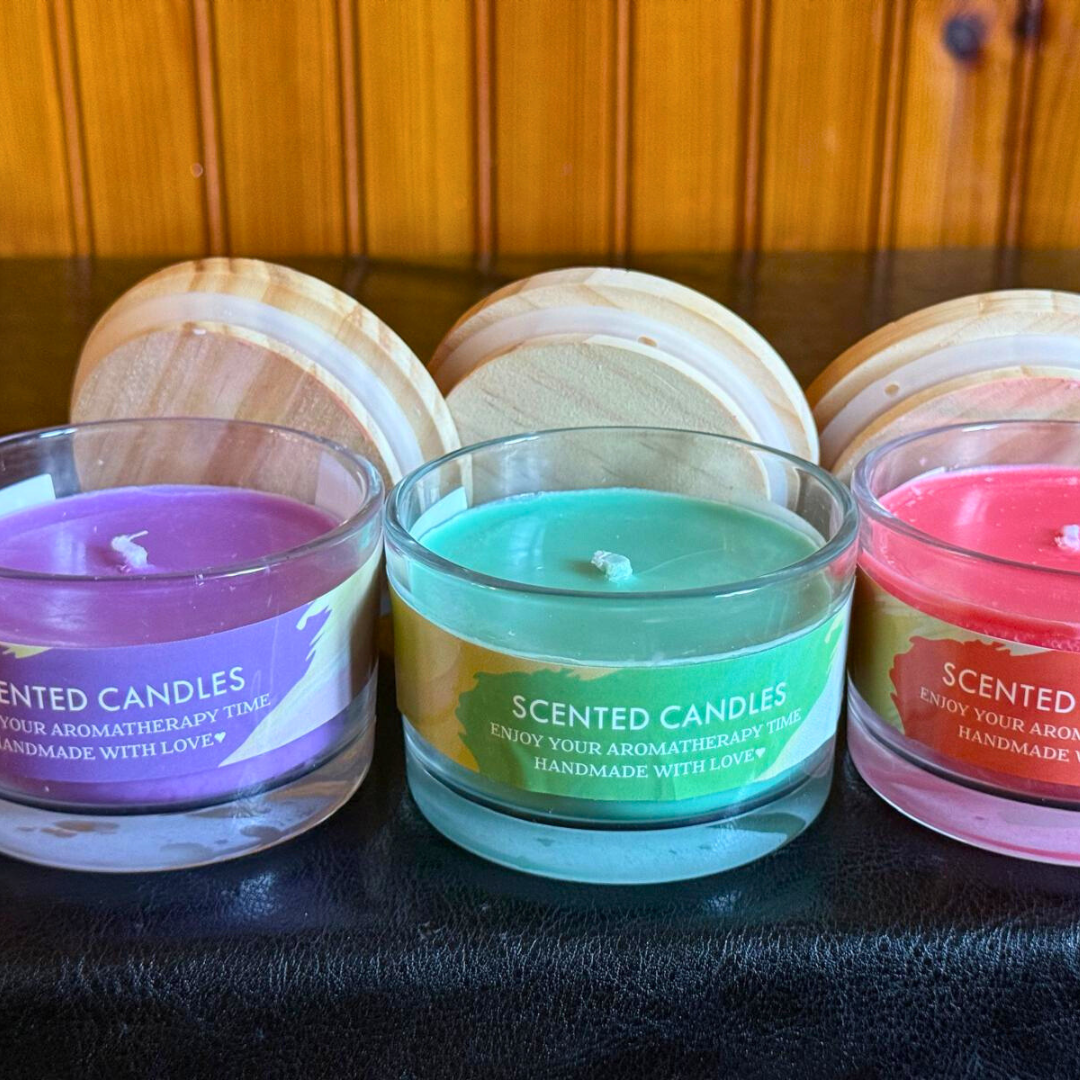 Mini Scented Soy Candle Set – Lavender, Rose & Vanilla (3-Pack) | Eco-Friendly | Clean Burn