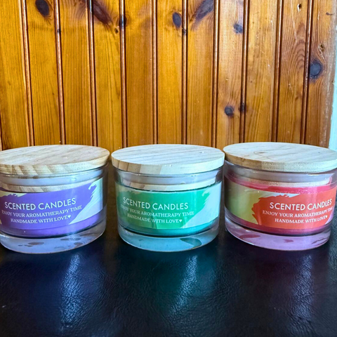 Mini Scented Soy Candle Set – Lavender, Rose & Vanilla (3-Pack) | Eco-Friendly | Clean Burn