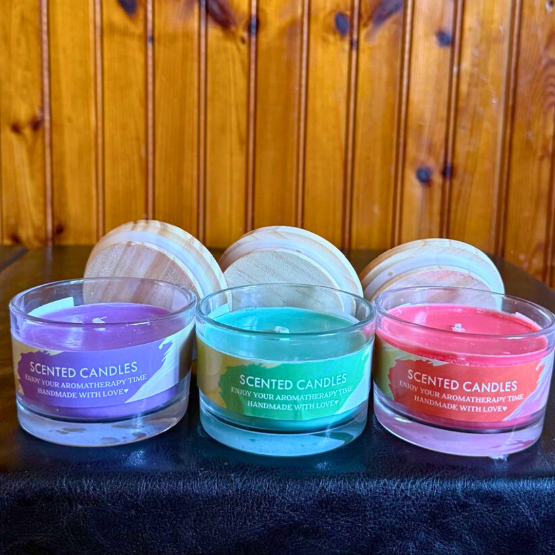 Mini Scented Soy Candle Set – Lavender, Rose & Vanilla (3-Pack) | Eco-Friendly | Clean Burn