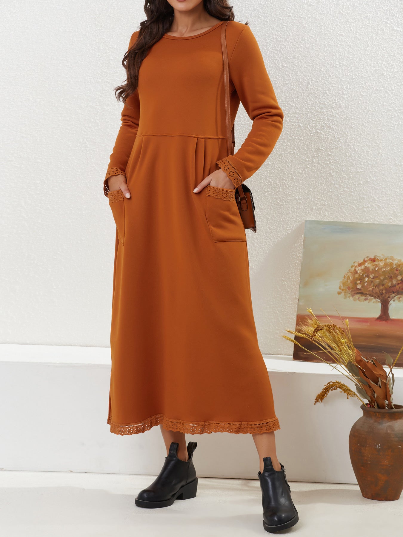 Women's Fashion Loose Fleece-lined Casual Dress