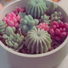 Succulent Candle Arrangement in Planter Pot – Handmade Realistic Succulent Candle Gift