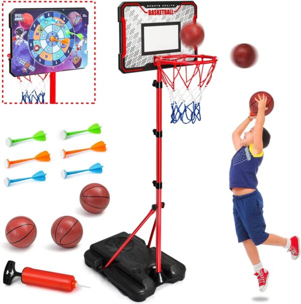 MELAND Kids Basketball Hoop 104-190 cm, Outdoor Toys for Boys Aged 3-10