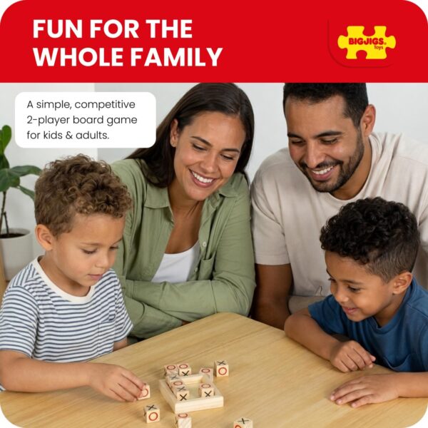 Bigjigs Toys Mini Noughts & Crosses Game for Kids, Wooden Tic Tac Toe