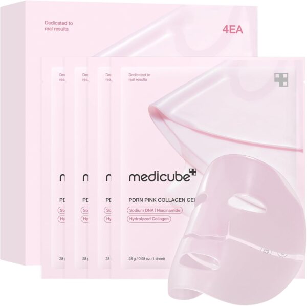 medicube PDRN Pink Collagen Jelly Gel Overnight Face Mask – 4 Pack